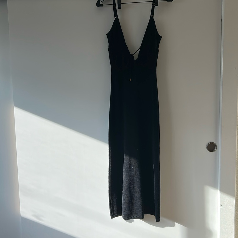 Black dress with front and back tie